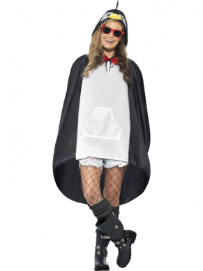 Pinguin Party Poncho, ideaal om te dragen tijdens een festival als het weer hier in Nederland weer eens tegen zit. Unisex.One Size