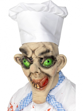Brochure Omschrijving: Creepy Chef Mask, 3/4 with Hat, on Display CardWeb Omschrijving: Creepy Chef Mask, 3/4 with HatWasinstructie: Not ApplicableVerpakking: on Display CardOverige:Waarschuwingen: NOVSeizoensgebonden: YesLicenties:Formaat: One Size