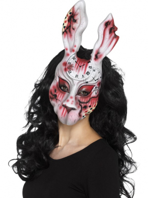  Jaag iedereen de stuipen op het lijf met dit bebloede Evil Bunny masker.