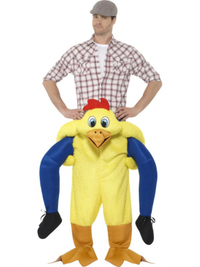Op de rug van een Kip rond huppelen op jouw feest? Dat kan met dit te gekke Piggy Chicken Kostuum.Dit kostuum bestaat uit één geheel.