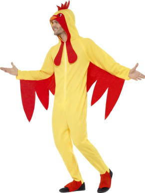 Leuk voor Carnaval of Vrijgezellenfeest, met dit Chicken Kostuum sta jij gegarandeerd in het middelpunt van elk feestje.