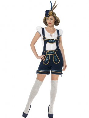 Met deze Traditional Deluxe Bavarian Kostuum, bestaande uit een Lederhosen & Top ben jij het middelpunt van het Tiroler feestje.