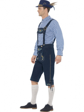 Traditional Deluxe Rutger Bavarian Kostuum, bestaande uit een Lederhosen & Shirt geschikt voor elk Tirolerfeestje.