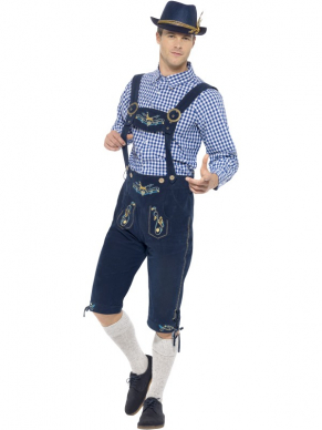 Traditional Deluxe Rutger Bavarian Kostuum, bestaande uit een Lederhosen & Shirt geschikt voor elk Tirolerfeestje.