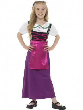 Bavarian Princess Costume, Multi-Coloured, bestaande uit een lange jurk met schort. Leuk voor Carnaval, Oktoberfest of een feestje met Tiroler thema.