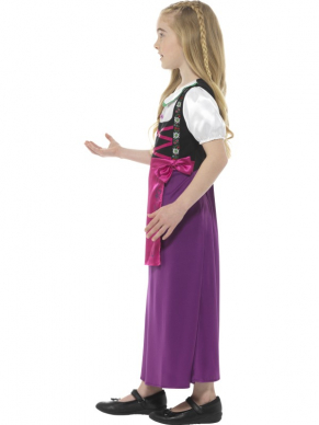 Bavarian Princess Costume, Multi-Coloured, bestaande uit een lange jurk met schort. Leuk voor Carnaval, Oktoberfest of een feestje met Tiroler thema.