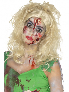Combineer deze enge Blonde Zombie Fairy Pruik met een nog enger kostuum uit onze Halloween collectie.