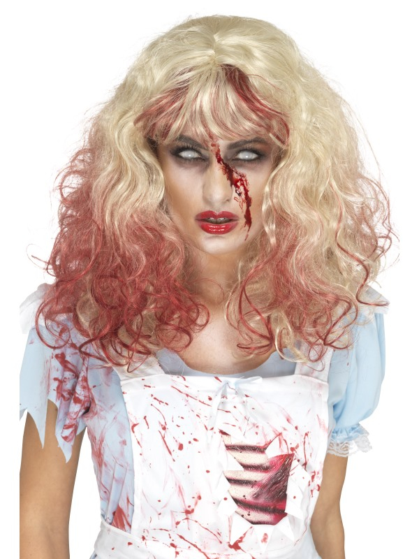 Combineer deze blonde Zombie Bloody Alice Pruik met één van onze Zombie Kostuums voor een echte Horror Look.