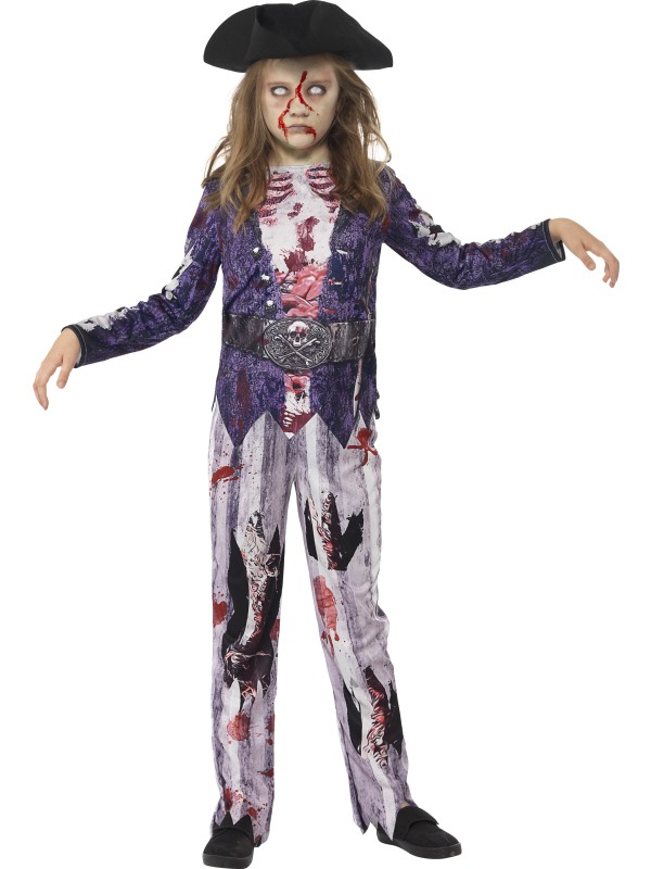Geheel in stijl naar jouw Halloween Party?? Kies dan voor dit te gekke Deluxe Jolly Rotten Pirate Girl Kostuum, bestaande uit een  Top, Broek & Hoed