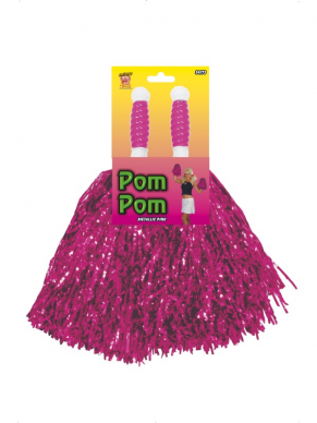 Set van twee Pom Poms Metallic Roze.Verkrijgbaar in diverse kleuren.