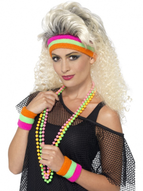 Maak je outfit compleet met deze leuke neon zweetbanden.Inhoud 1 hoofdband, 1 polsbandjes.