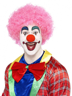 Een te gekke roze Crazy Clow Pruik.Kijk hier voor nog meer Clowns artikelen om de look helemaal af te maken.