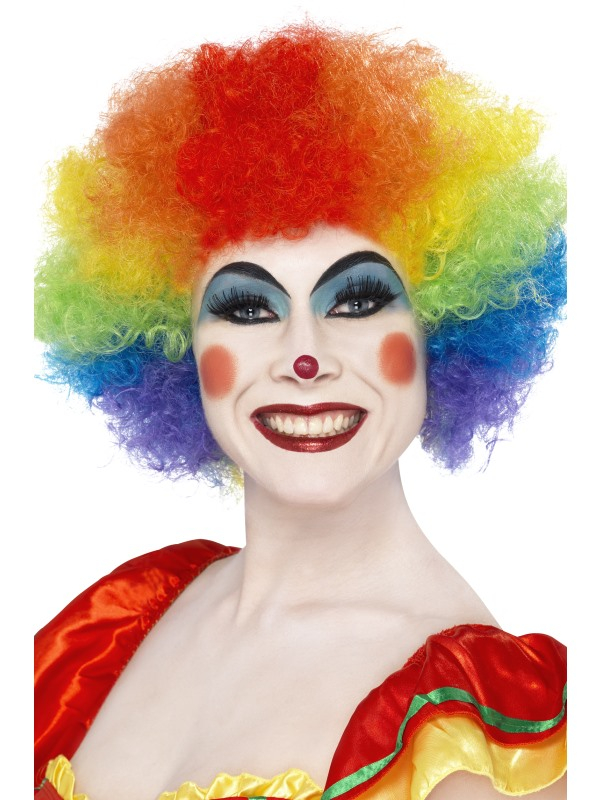 Een te gekke Multi-Gekleurde Crazy Clown Pruik.Kijk hier voor nog meer Clown accessoires om de look compleet te maken.
