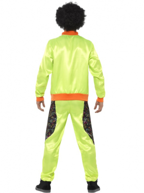  Retro Shell Heren Trainingspak , dit kostuum bestaat uit een jasje met broek gestyled in Neon kleuren.Bekijk hier bijpassende accessoires en andere eighties kostuums voor heren.
