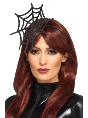Maak jouw Halloween kostuum compleet met deze spinnenweb hoofdband.