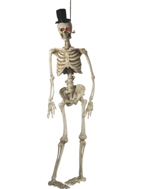 Creëer een angstaanjagende sfeer op jouw Halloween/Horro party met deze  geweldige Light Up Latex Hanging Skeleton Groom
Natural, 170cm 