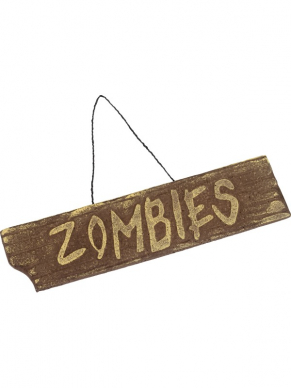 Hanging Zombies Sign voor een Halloween party.
Afm: 40x10cm 