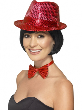Sequin Trilby Hoed Rood Unisex
