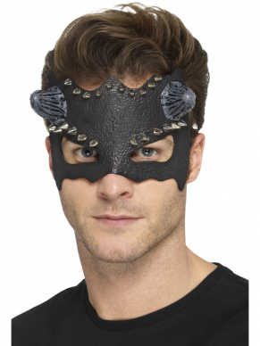 Zwarte Devil Studded Eyemask.