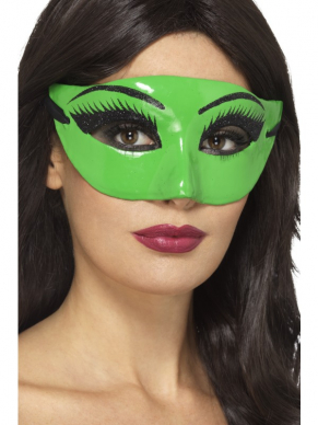 Maak jouw Wicked Witch Kostuum compleet met dit geweldige Groene Wicked Witch Oogmasker.