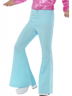 Transporteer jezelf terug naar de jaren 80 met deze geweldige licht blauwe wijde pijpen broek.Deze broek is verkrijgbaar in verschillende kleuren.
