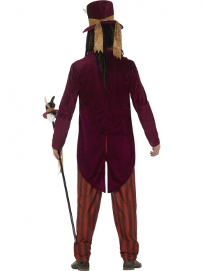 Impress the Halloween Party met dit geweldige Deluxe Voodoo Witch Doctor Kostuum.Dit kostuum bestaat uit een Broek, Shirt, Jack met lange achterkant, ketting en een bijpassende Hoed. Het enige wat mischien nog mist is een pruik, deze kun je hier toevoegen.