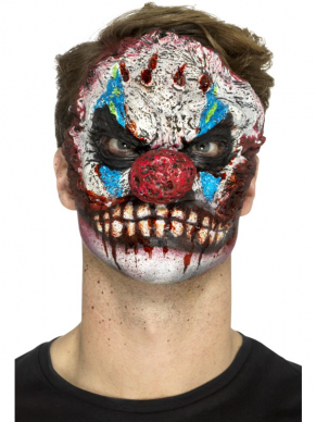 Maak van een vrolijke Clown een Scary Clown met deze  Foam Latex Clown Head Prosthetic. (Zelfklevend)