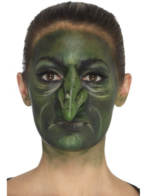 Met deze Zelfklevende Groene Foam Latex Witch Nose Prosthetic maak je jouw Heksenlook compleet.