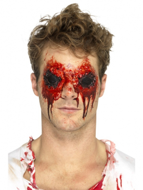 Creëer een echte Zombielook met deze bebloede zelfklevende Latex Zombie Eyes Prosthetic.