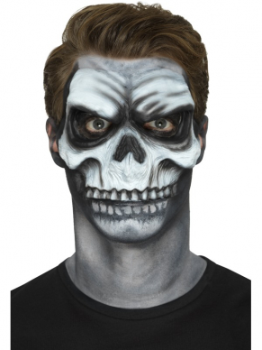 Creëer de juiste look met deze Zelfklevende Foam Latex Skull Head Prosthetic voor Halloween.