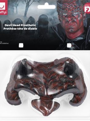 Maak jouw Duivelskostuum nu nog realistischer met deze zelfklevende Foam Latex Devil Head Prosthetic.
