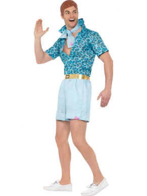 Naast Barbie hoort natuurlijk een echte Ken.Kies voor dit geweldige Safari Ken Kostuum bestaande uit een blauwe kostrte broek met blauw overhemd sjaaltje en latex pruik.