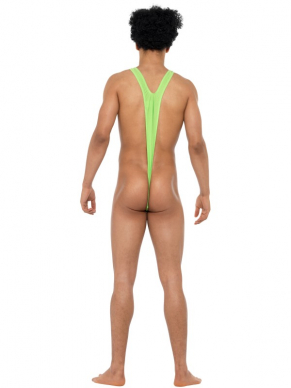 De ontzettende leuke Borat mankini, in de kleur lime groen. Leuk voor carnaval of een vrijgezellenfeestje. One size model (M/L)