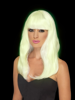 Hoe leuk is deze Glam Party Wig, Glow in the Dark.