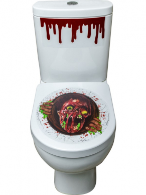 Hoe leuk is deze dan ?! Pimp je toiletpot met deze bloederige Zombie Portal Toilet Seat Stickers. 
41x48cm / 16x19in