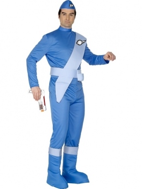 Scott verkleedkleding voor volwassenen bekend van de serie en film Thunderbirds. Inbegrepen is de blauwe jumpsuit, sjerp, schoenhoezen en hoedje.