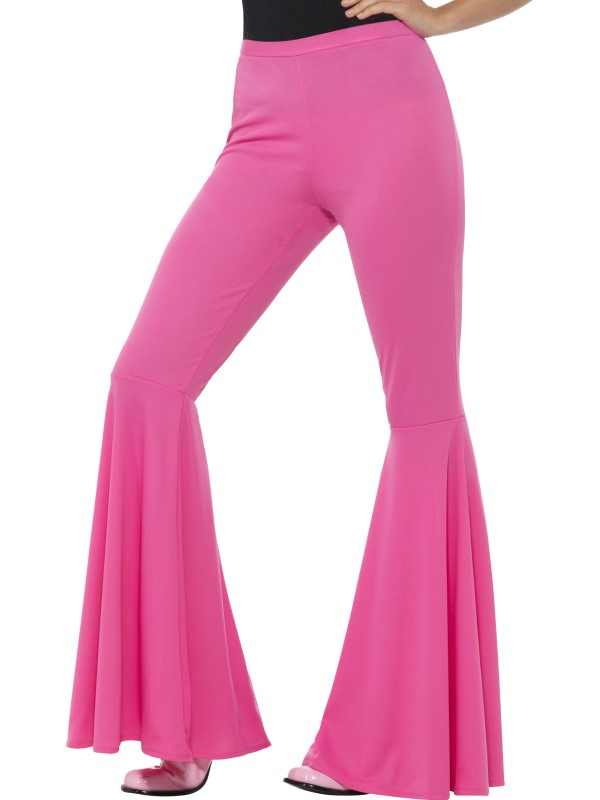 Roze Flared Trousers, Ladies. leuke Roze broek met uitlopende pijp voor een Sixties Party, kijk hier voor nog meer 1960's artikelen.