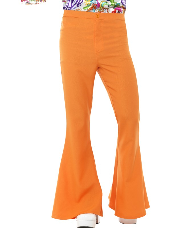 Back to the Sixties met deze geweldige oranje Sixties broek met uitlopende pijpen voor heren. Leuk te combineren met onze Sixties Blouses.