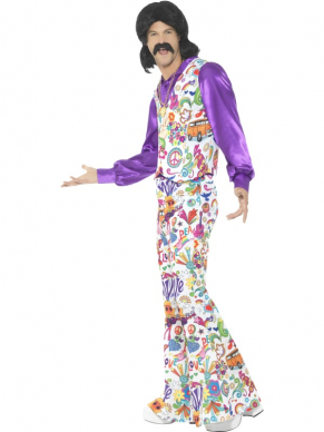 Back to the Sixties met dit geweldige 60's Groovy Hippie Kostuum. Combineer dit kostuum met een gekleurde 60's Blouse om de look compleet te maken.