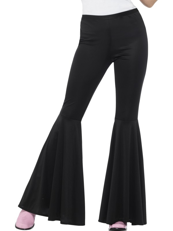 Zwarte Flared Trousers, een leuke zwarte broek met uitlopende pijpen voor een 60's party. Kijk hier voor nog meer Sixties artikelen.