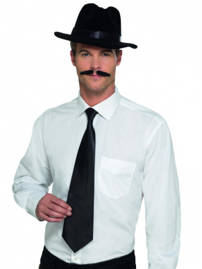 Maak jouw Gangsterlook af met deze zwarte stropdas.
