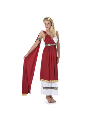 Waan je in de Romeinse tijd met dit prachtige Roman Emperess Kostuum.Als je meer nodig hebt dan de voorraad aangeeft neem dan gerust contact met ons op.