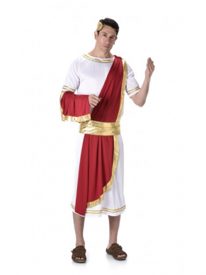 Waan je terug in de Romeinse tijd met dit Roman Emperoer Kostuum, shop hier Romeinse Sandalen om je look compleet te maken.