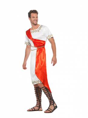 Gladiator ook één van jouw favoriete films? Dan is dit kostuum echt iets voor jou. Romeinse Senator heren kostuum. Inbegrepen is de wit rode toga met riem (touw) en de hoofdband. Met de accessoires maak je de look helemaal af. Ga helemaal in de Romeinse stijl terug naar toen met Carnaval of met een gek themafeest. 