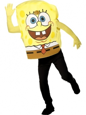SpongeBob SquarePants Heren Verkleedkleding. Met Vierkante All-over Spongebob shirt & handschoenen. U hoeft alleen nog een zwarte broek (of spijkerbroek) en u bent klaar. We verkopen ook het Spongebob dames verkleedkleding.