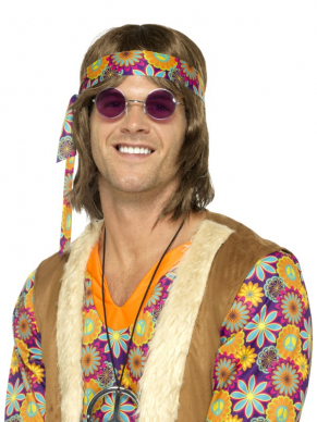 Maak jouw Hippielook compleet met deze paarse Hippie bril.
