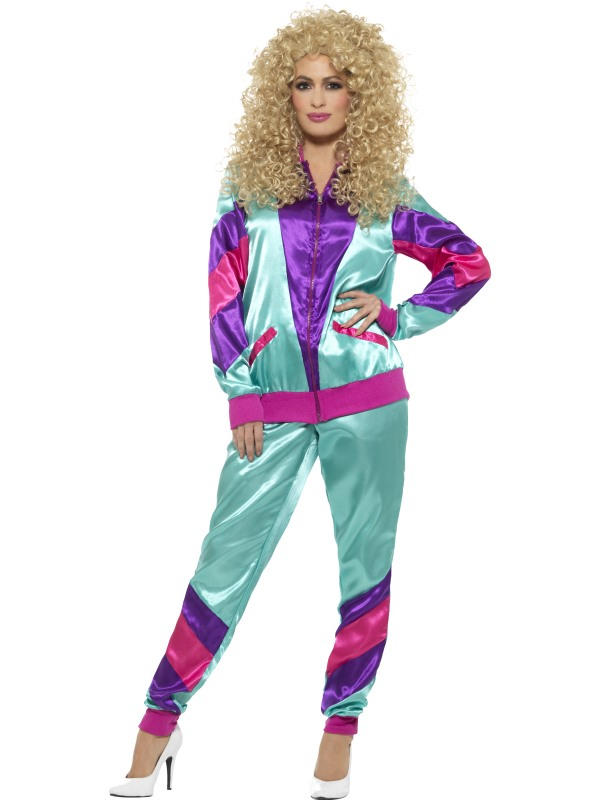 Back to the Eighties met dit geweldige 80s Height of Fashion Shell Kostuum voor dames. Bestaande uit het paars/blauw/roze jasje met broek. Ook verkrijgbaar in andere kleur.