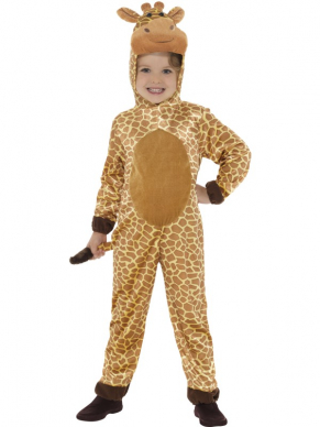Super leuk Giraffen Kostuum, bestaande uit een jumpsuit met Giraffenkop.