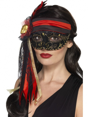 Maak je Piratenlook compleet met dit geweldige Masquerade Piraten Oogmasker.