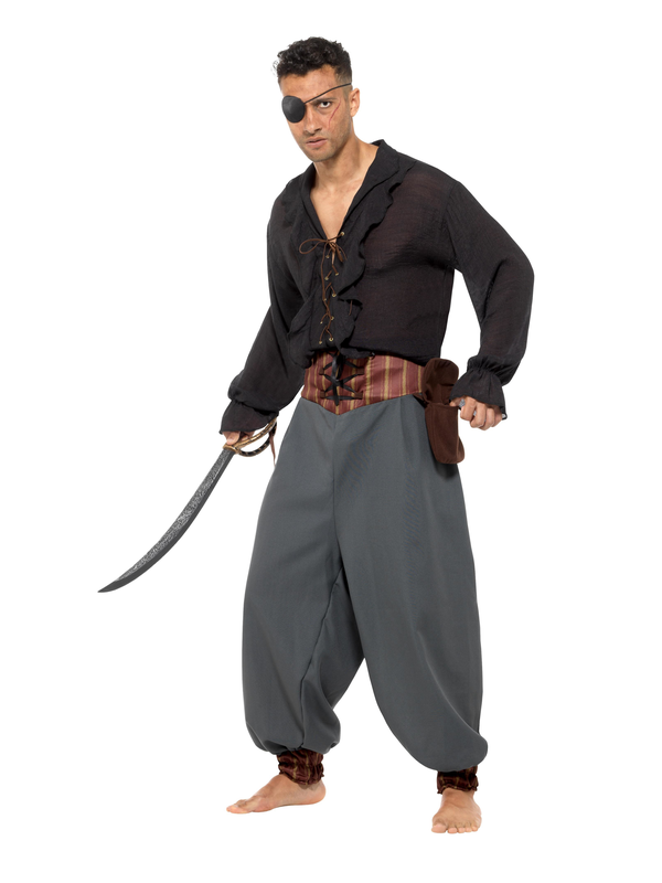 Grijze Piraten pof broek, leuk te combineren met onze piraten shirts.Maak de look compleet met bijpassende accessoires.